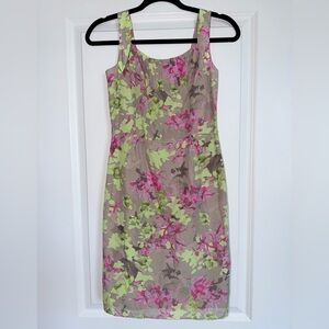 Banana Republic Floral Sleeveless Dress - Pink and Green Women’s Petite 00